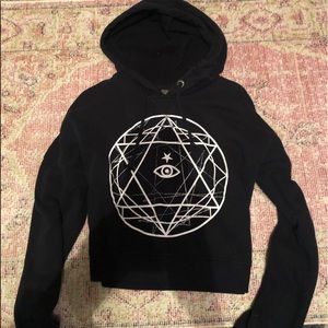 Geo Crop Top Hoodie